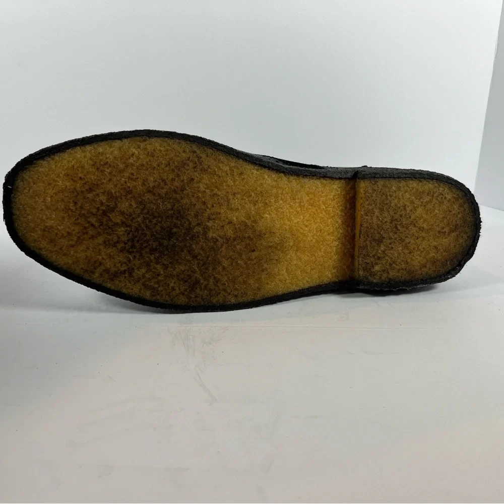British Walkers Playboy Wingtip Crepe Sole Boots Black‎ Leather Suede 11.5